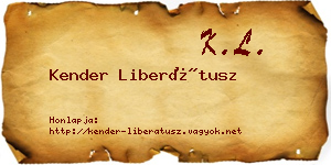 Kender Liberátusz névjegykártya